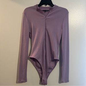 Fashion Nova Zip Long Sleeve Bodysuit